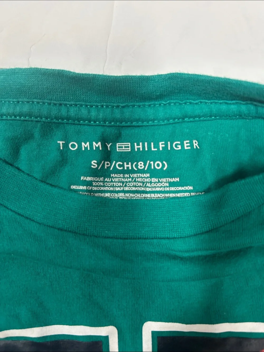 Tommy Hilfiger Teal Short-Sleeve Tee with Colorblock 'H' Graphic Size 8/10
